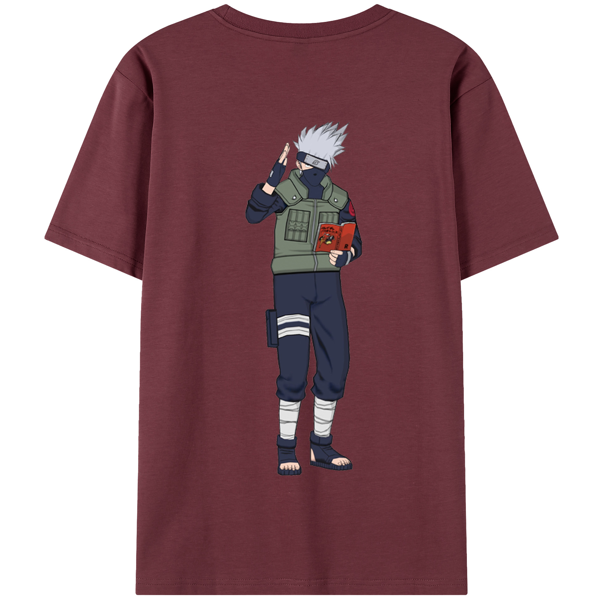 （画像用） NARUTO -ナルト- はたけ カカシ Hatake Kakashi 綿100％半袖Tシャツ（背面プリント）